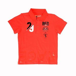 Scuderia Ferrari Kid "Team Race" Red Short Sleeve Polo Shirt